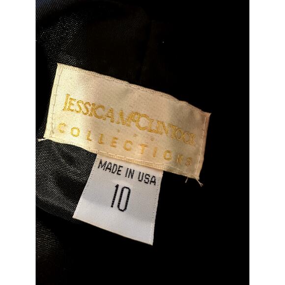 Vintage Jessica McClintock Collection Formal Maxi Skirt Black Tuxedo Stripe SZ M - Picture 2 of 10